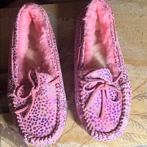 UGG Pink and Purple Women's Moccasin Slippers Never Worn